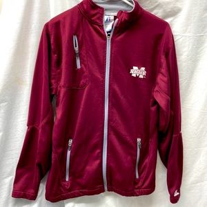 MSU fleece lined zip front 2 pocket jacket men sz S
